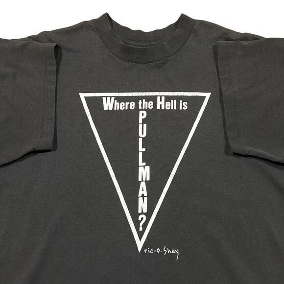 Vintage 80s Where The Hell Is Pullman? Washington State University T-Shirt - Picture 1 of 5